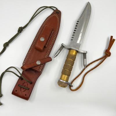 460 Buckmaster 184 Survival Knife with Custom Randall Leather Sheath