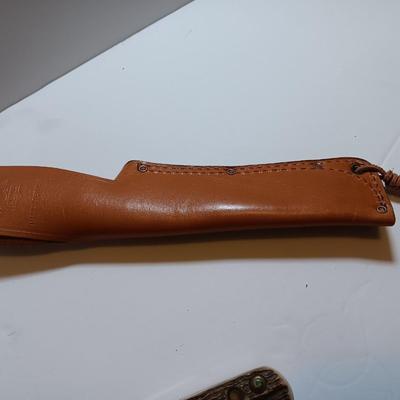 Mint PUMA 6377 White Hunter Genuine Pumamaster steel Solingen Germany Knife with leather sheath stag horn handle