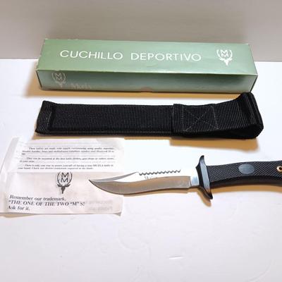NEW MUELA 55-14 Kraton Handled Fixed Blade Hunting Knife with Nylon Sheath