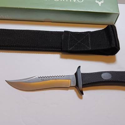 NEW MUELA 55-14 Kraton Handled Fixed Blade Hunting Knife with Nylon Sheath