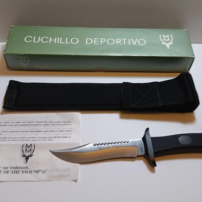 NEW MUELA 55-14 Kraton Handled Fixed Blade Hunting Knife with Nylon Sheath
