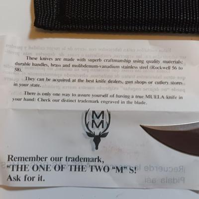 NEW MUELA 55-14 Kraton Handled Fixed Blade Hunting Knife with Nylon Sheath