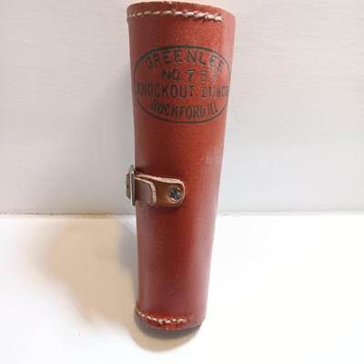 GREENLEE No. 735 Knockout punch set in leather organizing case COMPLETE