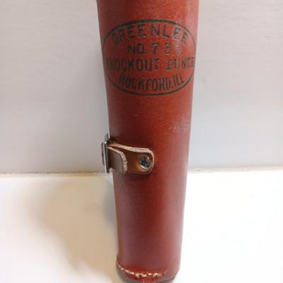GREENLEE No. 735 Knockout punch set in leather organizing case COMPLETE