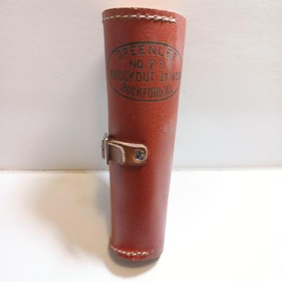 GREENLEE No. 735 Knockout punch set in leather organizing case COMPLETE