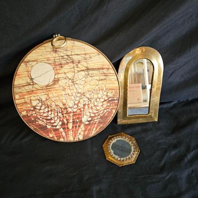 Unique Batik and Brass Framed Mirrors (LR-DW)
