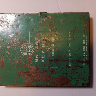 Vintage metal storage boxed Allen Head no. 667 KEY KIT for socket screws.