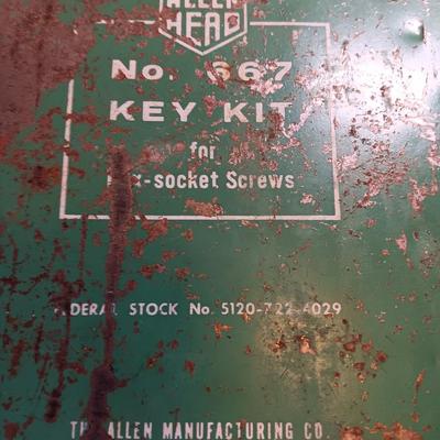 Vintage metal storage boxed Allen Head no. 667 KEY KIT for socket screws.