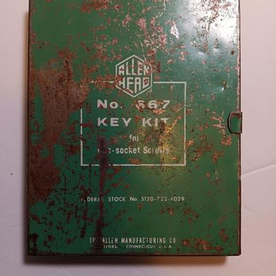 Vintage metal storage boxed Allen Head no. 667 KEY KIT for socket screws.