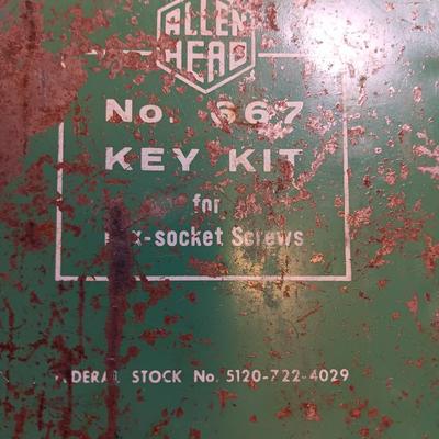 Vintage metal storage boxed Allen Head no. 667 KEY KIT for socket screws.