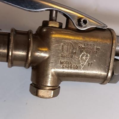 Victor straight cutting / welding torch head with shades and welding gloves.