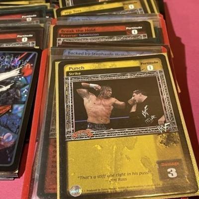 Lot of 135 Holdered WWF Wrestling Cards Preowned from an Estate.