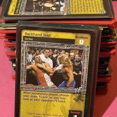 Lot of 135 Holdered WWF Wrestling Cards Preowned from an Estate.