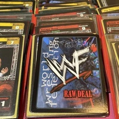 Lot of 135 Holdered WWF Wrestling Cards Preowned from an Estate.