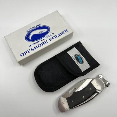 469 Myerchin Marine Classics Model B-300 Offshore Folder Sailing Rigging Knife with Sheath