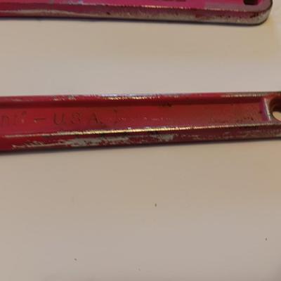 Two large adjustable wrenches - 1 11/16" Cresent and 3/18" Facom