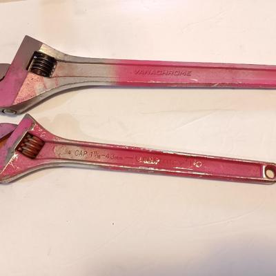Two large adjustable wrenches - 1 11/16" Cresent and 3/18" Facom