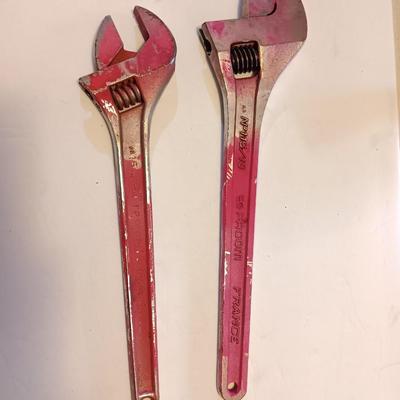 Two large adjustable wrenches - 1 11/16" Cresent and 3/18" Facom
