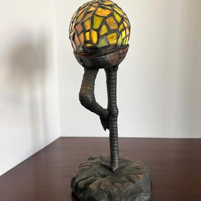 Tiffany Style Stained Glass Flamingo Table Lamp