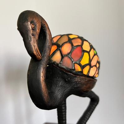 Tiffany Style Stained Glass Flamingo Table Lamp
