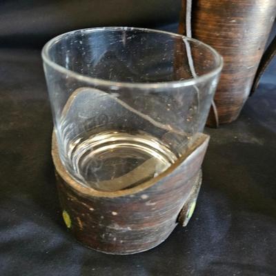 Leather Bound Decanter, Bookends and More (LR-DW)