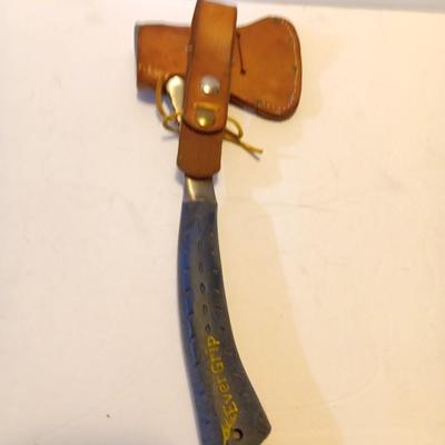Nice Estwing Hatchet with leather blade cover