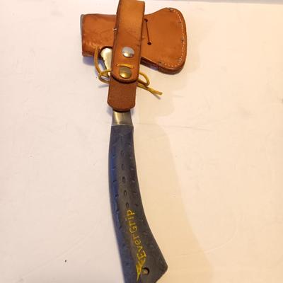 Nice Estwing Hatchet with leather blade cover