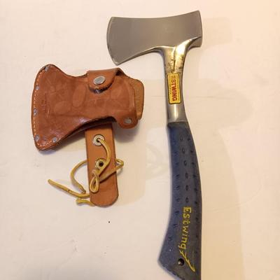 Nice Estwing Hatchet with leather blade cover