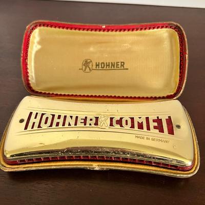 Vintage Hohner Comet Wender - German Harmonica w. Original Case