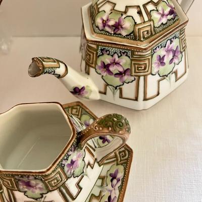 Antique Nippon Hand Painted Tea Set - Violets