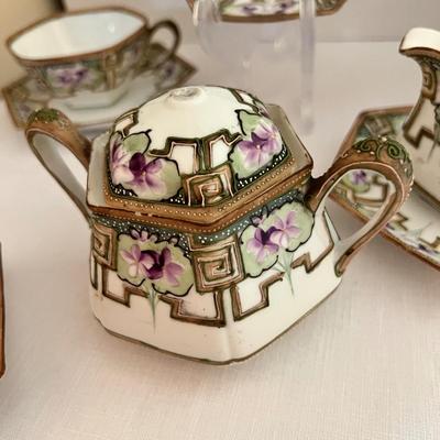 Antique Nippon Hand Painted Tea Set - Violets