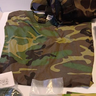 Camouflage rain jacket - T shirt- bandana and more