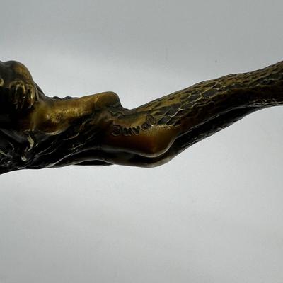 N471 Duval Brasseur Mermaid Handle Brass and Rosewood Cane