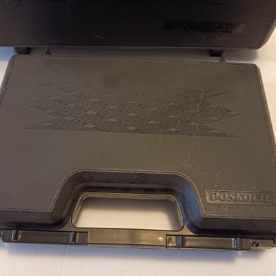 Two plastic DOSKOCIL pistol / gun storage cases
