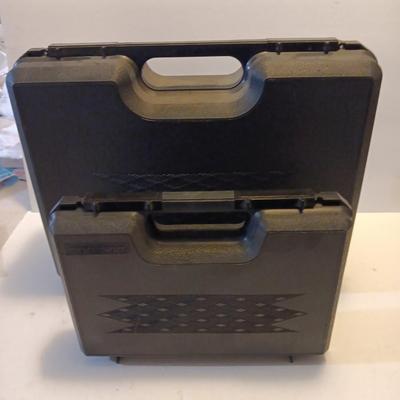 Two plastic DOSKOCIL pistol / gun storage cases