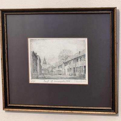 Professionally Framed Etching Annapolis MD by Don Swann 1/300