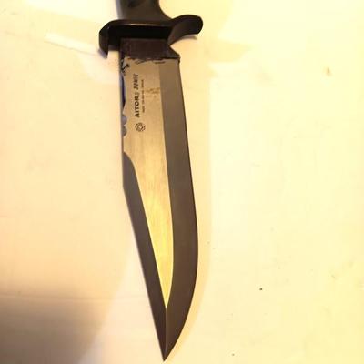 AITOR BOWIE knife with leather camouflage sheath