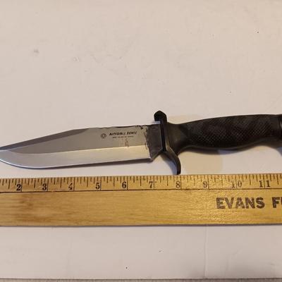 AITOR BOWIE knife with leather camouflage sheath