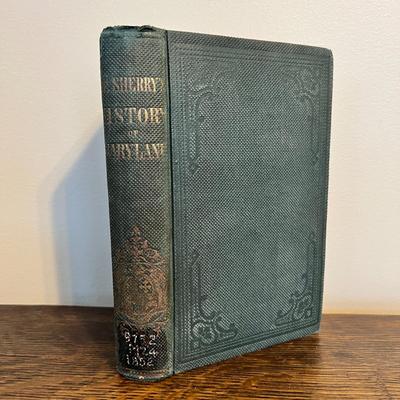 c. 1852 History of Maryland Antique Book