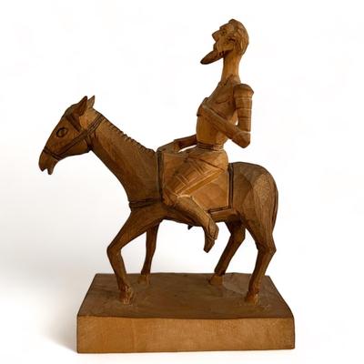 Vintage OURO Artesania Carved Wood Sculpture Don Quixote