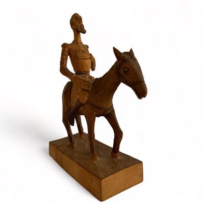 Vintage OURO Artesania Carved Wood Sculpture Don Quixote