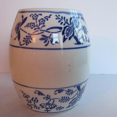 Antique Blue and White Sugar Canister, Germany, Read Description