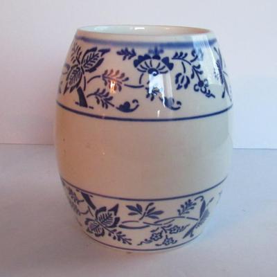 Antique Blue and White Sugar Canister, Germany, Read Description