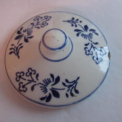 Antique Blue and White Sugar Canister, Germany, Read Description