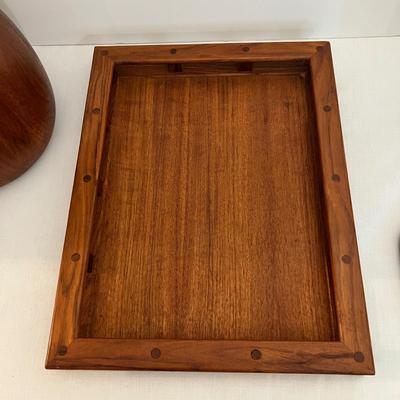 Lot Dansk MCM Vintage Teak - Ice Bucket, Tray, Cutting Board
