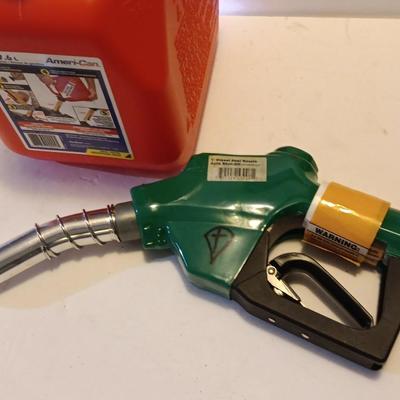 Brand new Diesel gas pump with 2-gallon Ameri-Can gas can