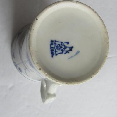 LOT 77: Old Flow Blue Handled Chocolate Mug, PK Selesia