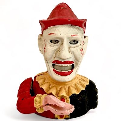 Jester Clown Cast Iron Mechanical Bank