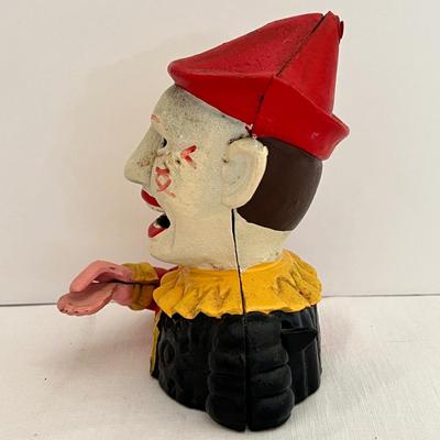 Jester Clown Cast Iron Mechanical Bank