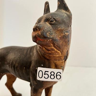 Vintage Cast Iron Boston Terrier Dog Figurine Doorstop